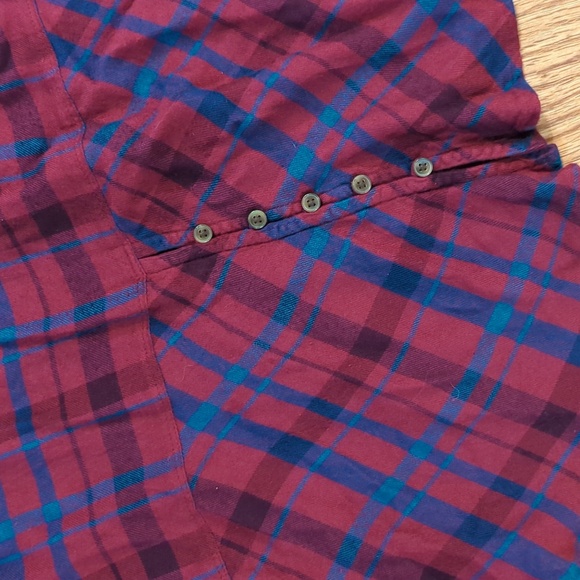 Lucky Brand red and blue plaid lightweight flannel button-down shirt, women's 1X - Picture 5 of 7